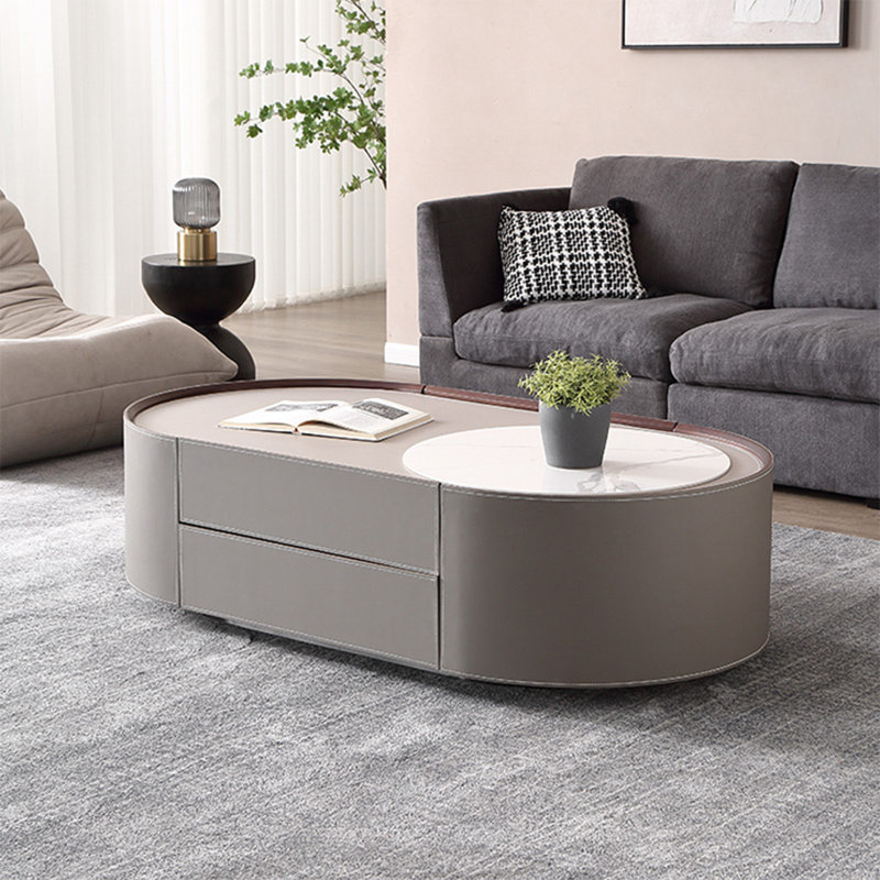 Table basse ovale Light Luxury, H 16,1 po x L 59,1 po x l 31,5 po