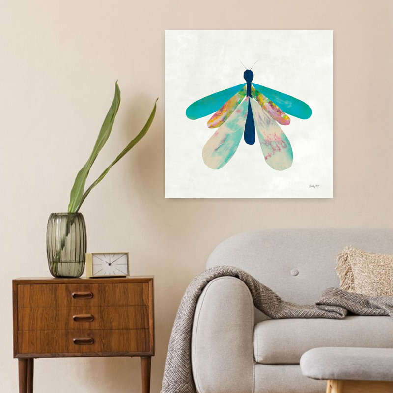 Collage insectes V, papillon contemporain, H 24 po x l 24 po