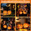 Ensemble de 2 lanternes solaires citrouilles d'Halloween, décor extérieur imperméable pour cour, pelouse et sentier