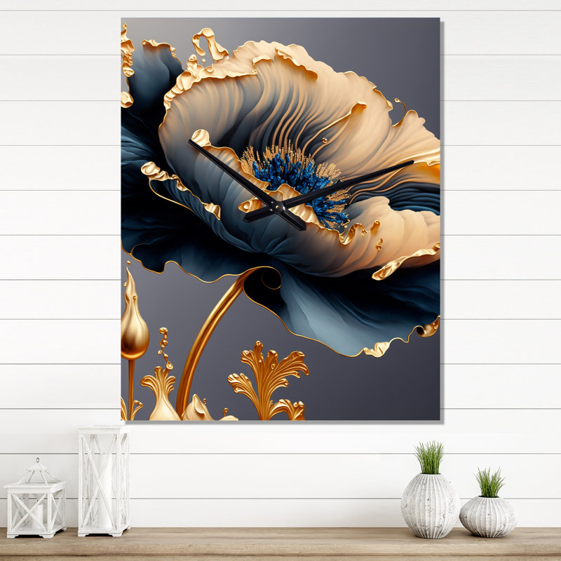 Innogène - Horloge murale florale, H 40 po x l 30 po
