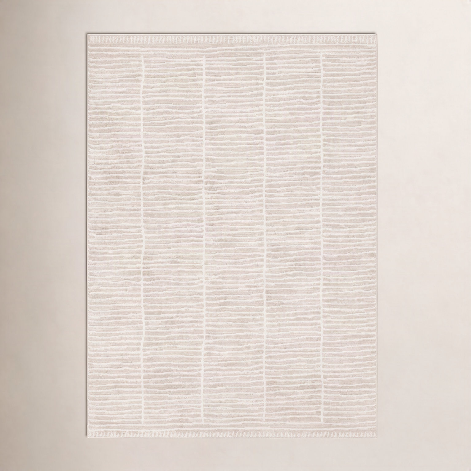 Loehrke Tan Taupe Striped Rug, Runner 2'6" x 8'
