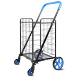 Shopping Cart With Wheels And Waterpoof Shopping Cart Liner - Robust Heavy Duty Shopping Carts With Wheels Supports Up To 110 Lbs - Portable Shopping Cart - 18.97" X 22.67" X 41.06"