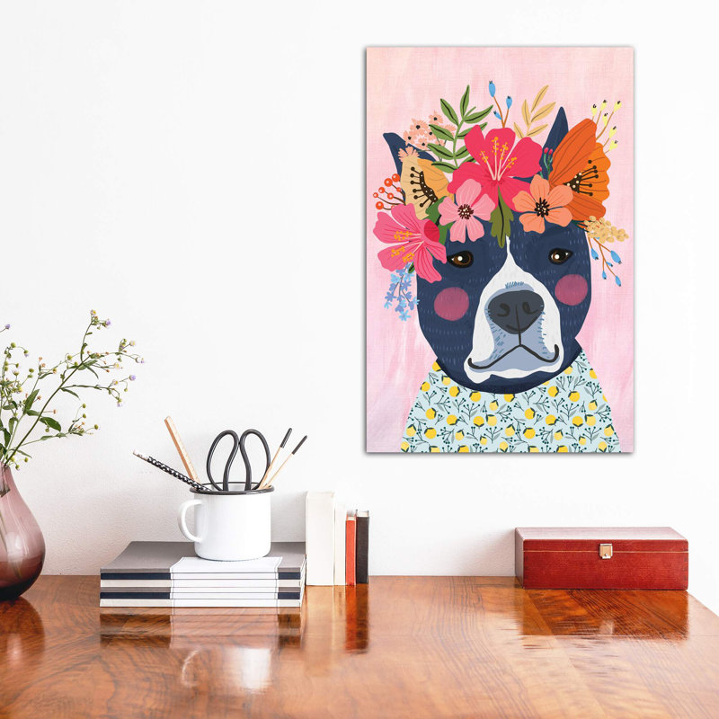 Chiot bleu, Toile tendue, H 18 po x l 12 po x 1,5 po