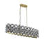Lustre moderne avec abat-jour en cristal, cadre noir et or brossé-960965116