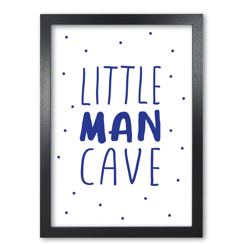 Little Man Cave Dots - Print, 30 cm H x 21 cm W x 5 cm D, Black Grain Frame