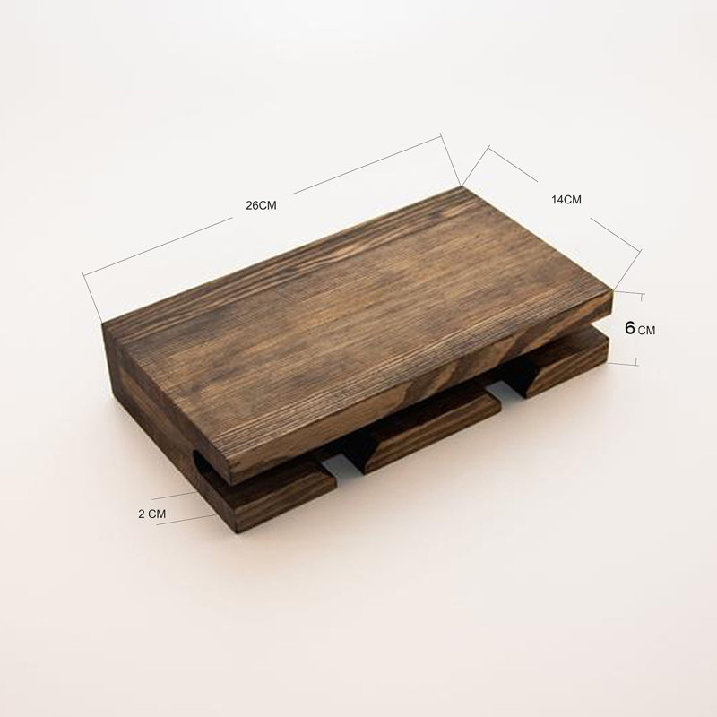 Tablette décorative en bois massif d'épinette Aaliyiah, Noyer
