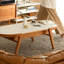 Blanc / pierre frittée couleur bois de cerisier + table basse ovale en bois massif-109242846