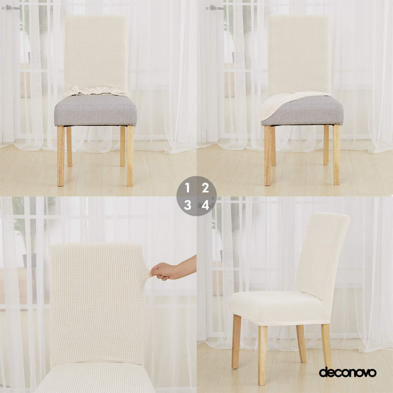Housse pour chaise de salle à manger, Ivoire blanc