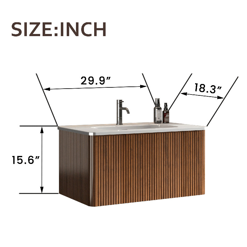 Xaiver 30" Wall-Mounted Single Bathroom Vanity Set