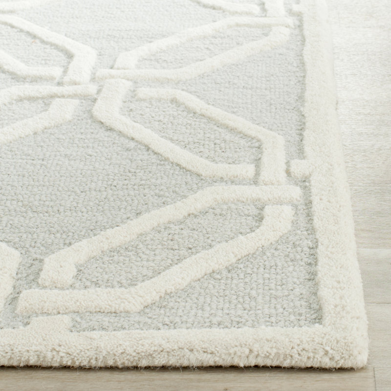 Geometric Wool Hand Woven Area Rug, Rectangle 91 x 152cm