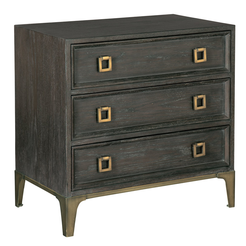 Aryo Triple Drawer Nightstand, Edgewater Finish