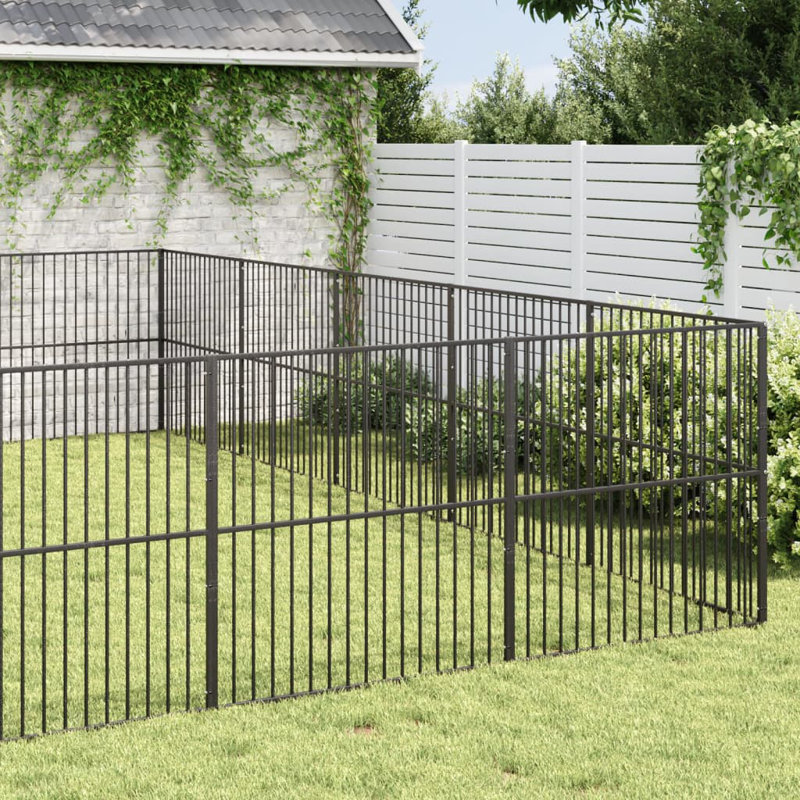 Hedd 100cm H Galvanised Steel Exercise Pen, 100cm H x 500cm W x 500cm D