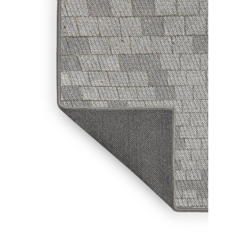 Tapis gris tissé à la machine, Rectangle 5 pi x 8 pi