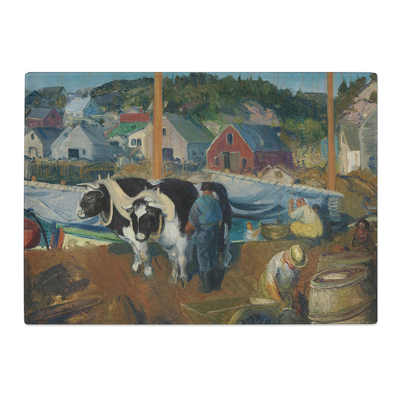 Ox Team, Matinicus Wharf by George Bellows Chopping Board, 0.4cm H x 28.5cm W x 39cm L