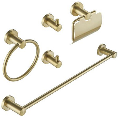 Ember Brushed Gold 5 pieces Decorative Bathroom Hardware sets