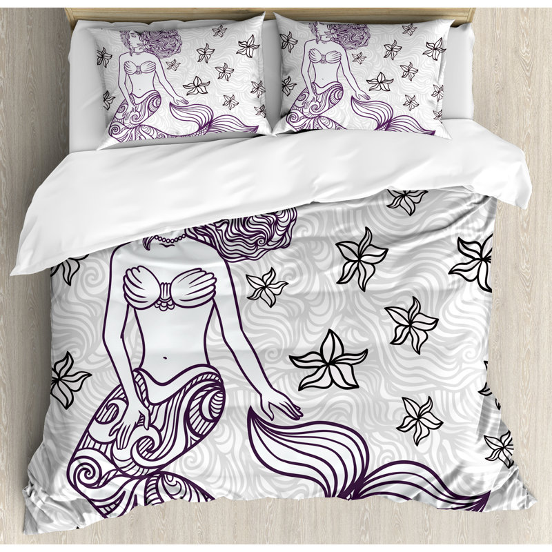 Mermaid Coastal Duvet Cover, King