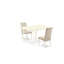 L'ensemble de table de salle à manger 3 pièces contient une table de cuisine rectangulaire avec Dropleaf et 2 chaises de salle à manger Parson en tissu crème, lin blanc-1097663567-1097663566-1097663601