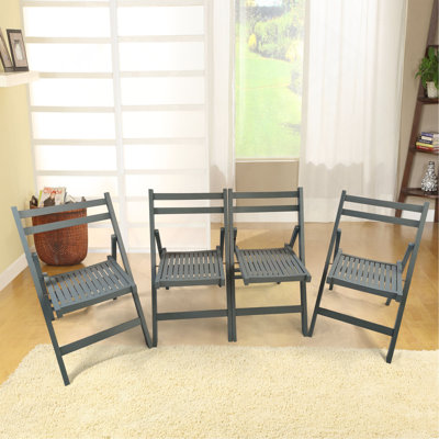 Chaise pour événement spécial pliante en bois à lattes Furniture - ensemble de 4, chaise pliante, style pliable