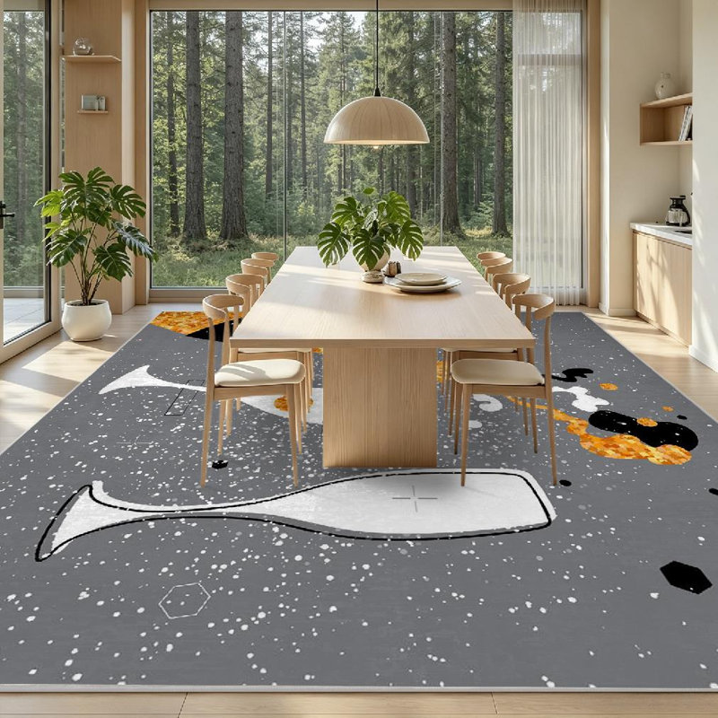 Tapis transparent transparent lavable à la machine, champagne et bouteille, Rectangle 79 po x 118 po
