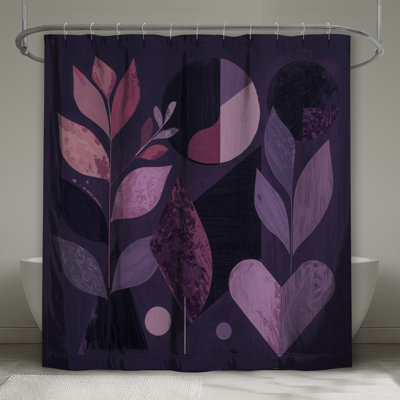 Geometric Botanical Abstract Shower Curtains Extra Long