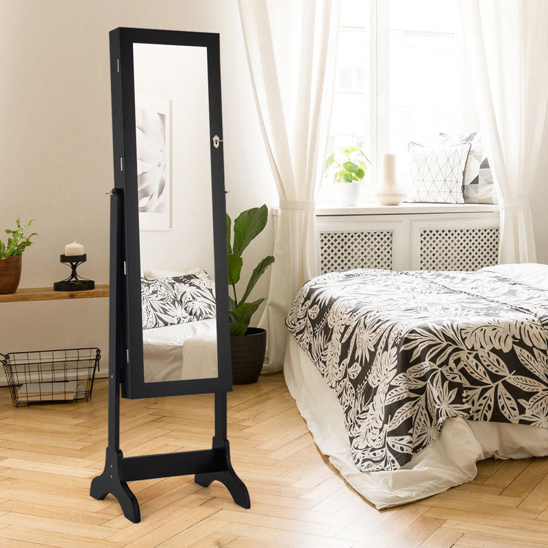 Armoire à bijoux avec miroir Mynatt, Noir