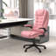 Fauteuil de bureau à haut dossier, cuir d'unité centrale rose, 6 points de vibration, inclinaison chauffée et télécommande pour les meubles de massage relaxant avec fonction inclinable et réglable
