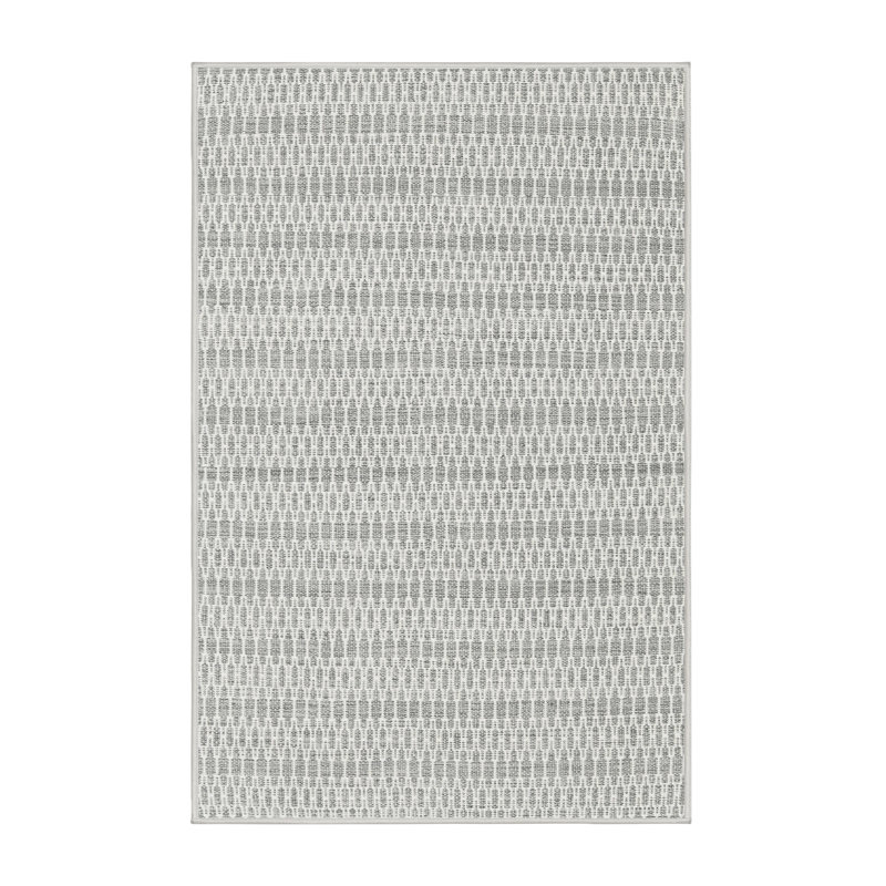 Tapis gris/argenté contemporaine Iorio, Rectangle 5 pi x 7 pi