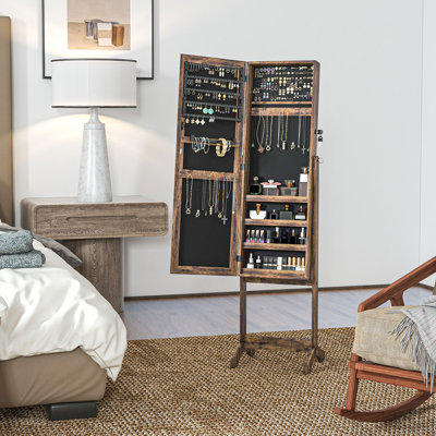 Jewellery Cabinet Floor Standing, Lockable Jewellery Organizer