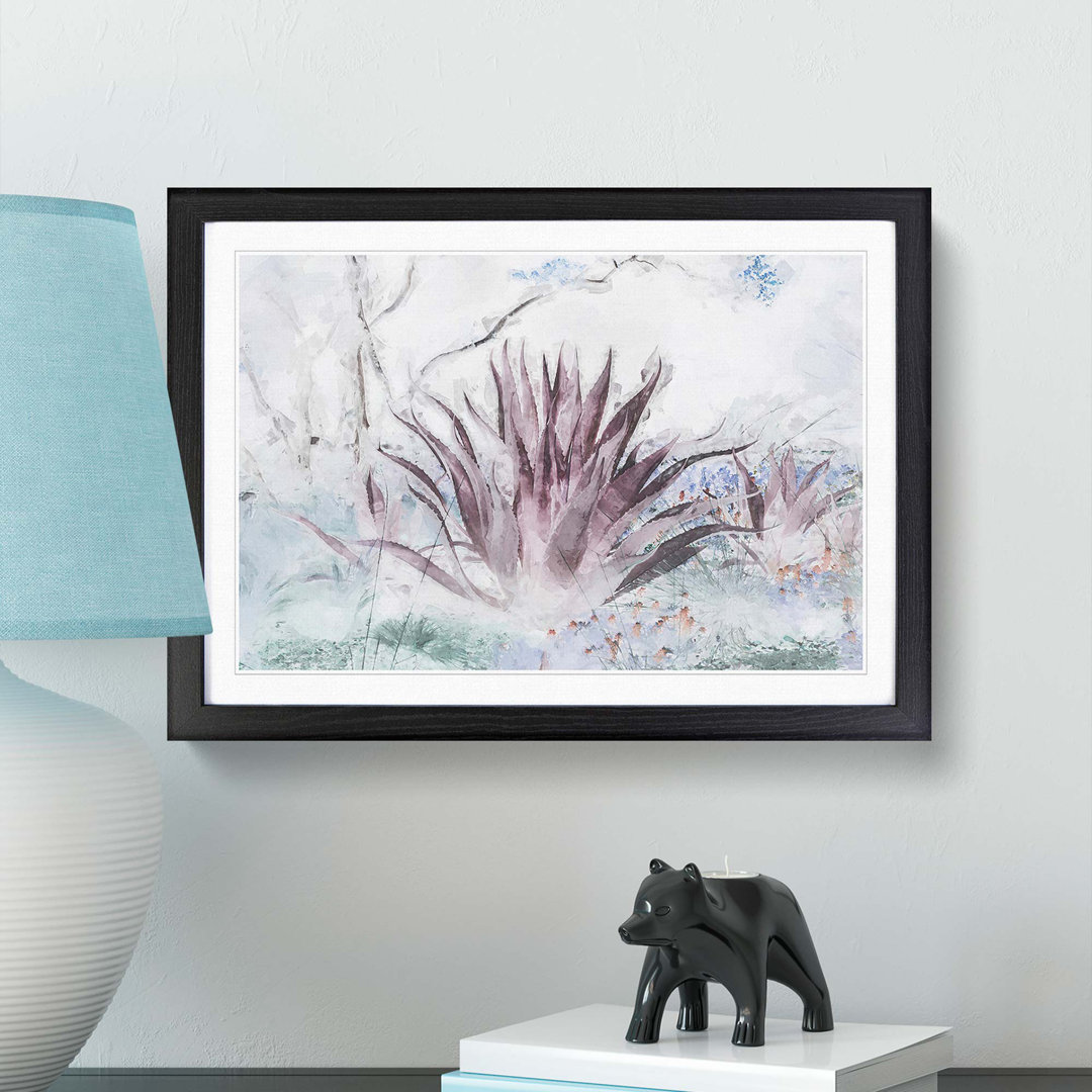 Wild Aloe Vera Succulent in Abstract - Framed Print