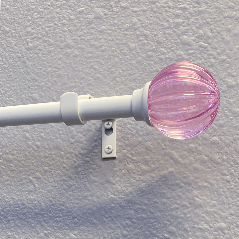 Tringle à rideaux simple réglable Caparro, 26" - 48", Rose / blanc