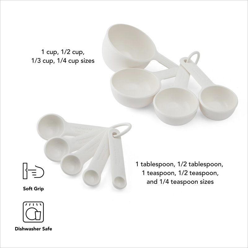 Kitchenaid Measuring Cup And Spoon Set, White