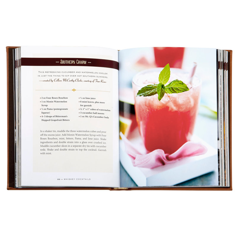 Graphic Image Whiskey Cocktails, Coffee Table Book, Leather, Brown