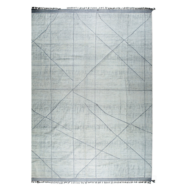 Marrakech Beige Whisper Hand-Knotted Ivory Contemporary Transitional Wool 12' x 16' Area Rug
