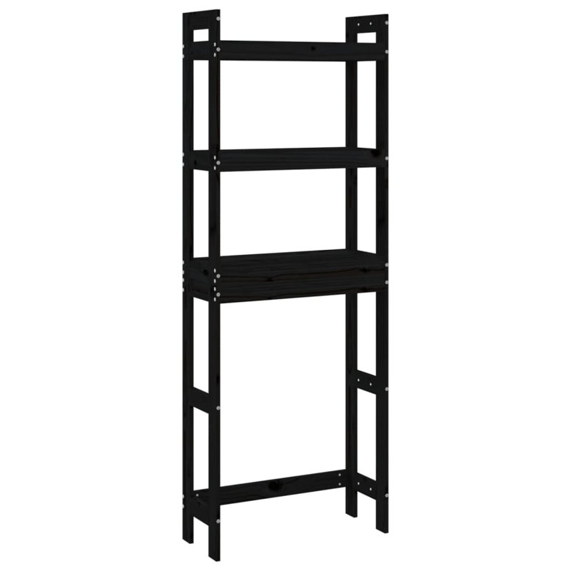 Alarice Solid Wood Bathroom Shelves, Black