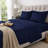 3-Piece Bed Sheet Set | Dark Denim | Cotton Rich Twin Bed Sheet Set | Anti-Microbial-126707478-126537529