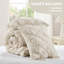 Ensembles de literie à motif floral douillets, édredon en microfibre ivoire et taies décoratives, utilisation toutes saisons