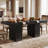 Modern Rectangular Dinner Table with Pedestal Base