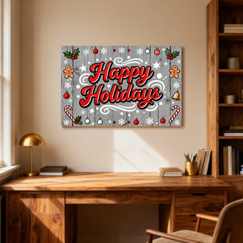 Noël, joyeuses fêtes, fond en bois, décorations de Noël, H 16 po x l 24 po
