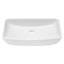 Lavabo vasque de salle de bain rectangulaire en céramique 24 po x 15 po - moderne, teinté, à poser sur le comptoir pour les salles de bain de maison et de restaurant au design élégant blanc avec résistance, convenant à la maison, au bureau,