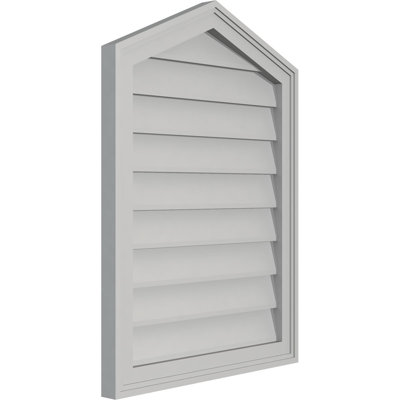 Peaked Top Surface Mount Signature Urethane Non-Functional Gable Vent 5/12 Pitch Primed Tan