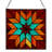 12"H Amelie Quilt Square Stained Glass Window Panel