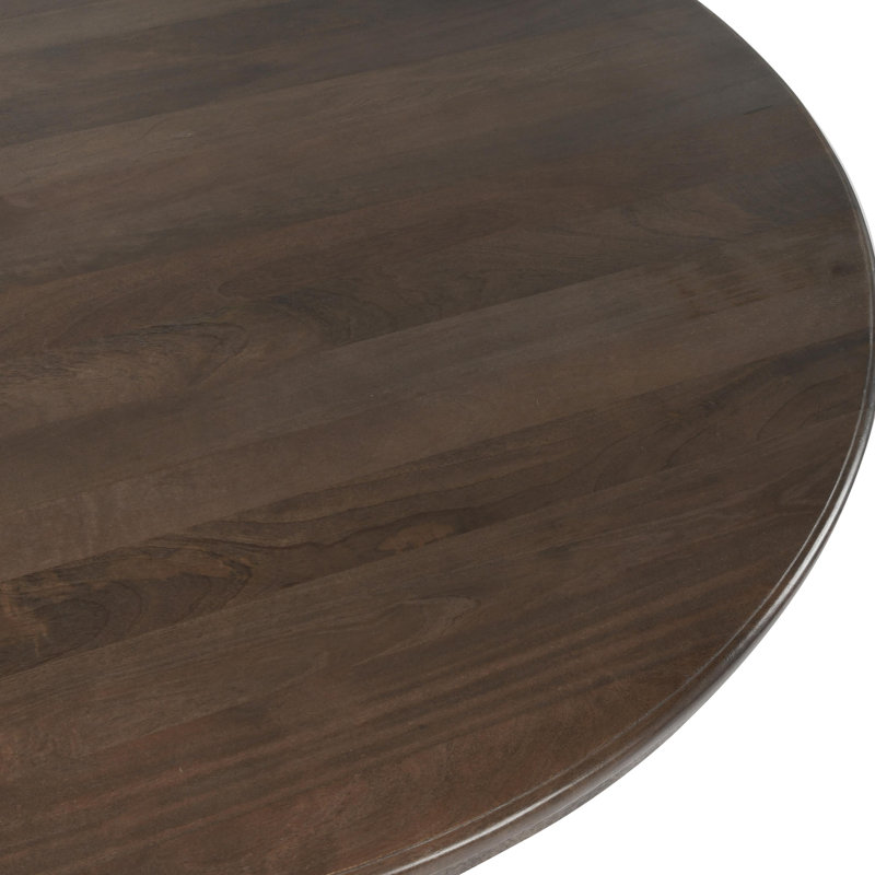 Brookside 60" Round Mango Wood Dinning Table In Cocoa Brown