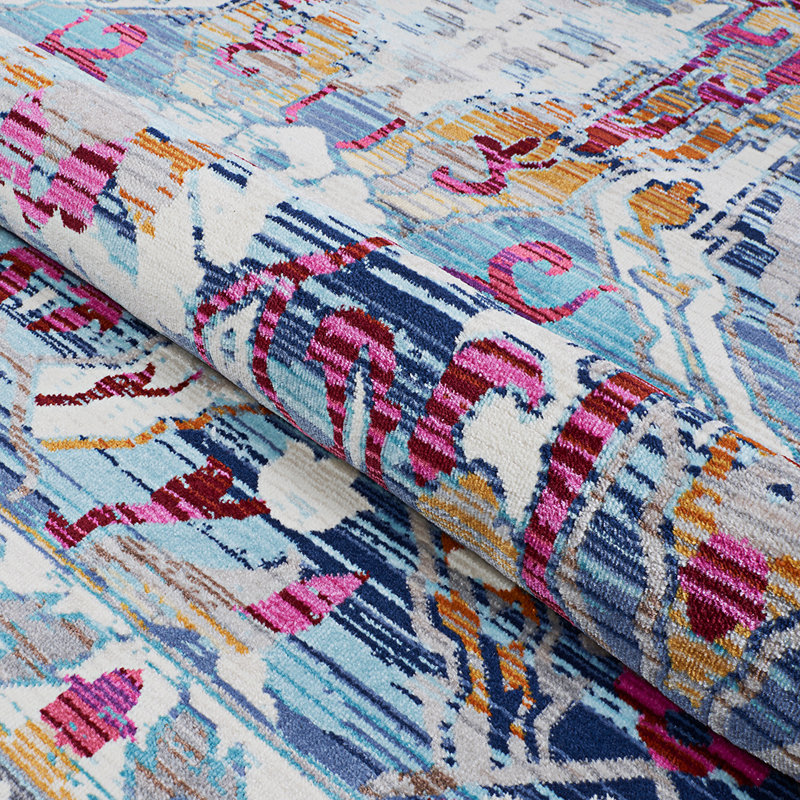 Tapis bleu Marlana Nafar Topaz, Rectangle 5 pi 3 po x 7 pi 10 po