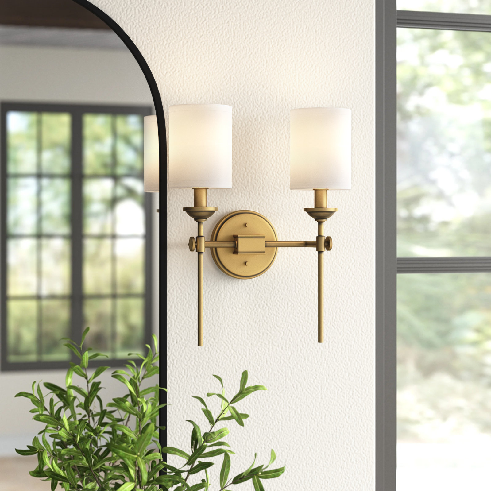 Danforth 2 Light Dimmable Wallchiere, Weathered Brass