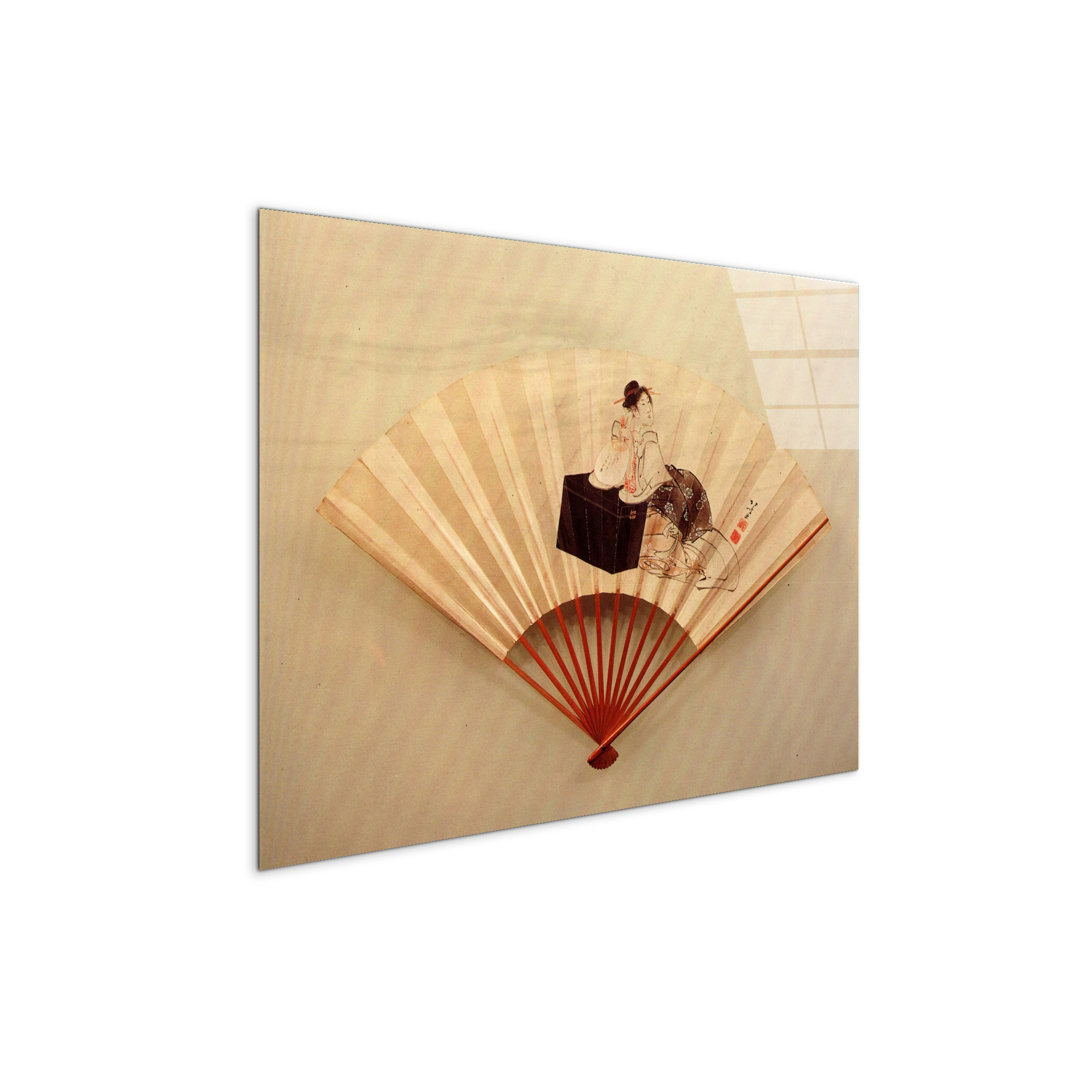 Young lady by Hokusai Katsushika 57cm H X 76cm W CrystalArt Material Acrylic Glass Effect, Frameless Panel Lightweight Ready to Hang
