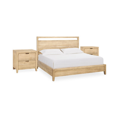 Ensemble de chambre à coucher en bois massif 3 pièces Laguna