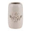 Vase Leonida en grès et céramique à motif floral 3D ivoire brun clair décontracté de 8 pouces pour le salon, la chambre et le bureau