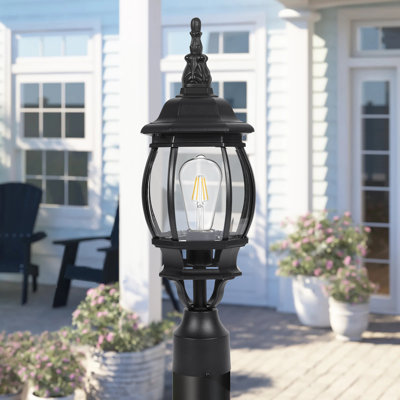 1 -Light 18.9"H Hardwired Transparent Pier Mount Light