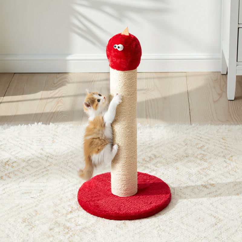 Grattoir 22 "en forme de monstre - Grattoir durable en sisal pour grands chats et chatons, 20" H x 12" W x 12" D, Rouge