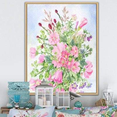 «Blossoming Wild Flowers In The Meadows II», reproduction d'art sur toile traditionnelle
